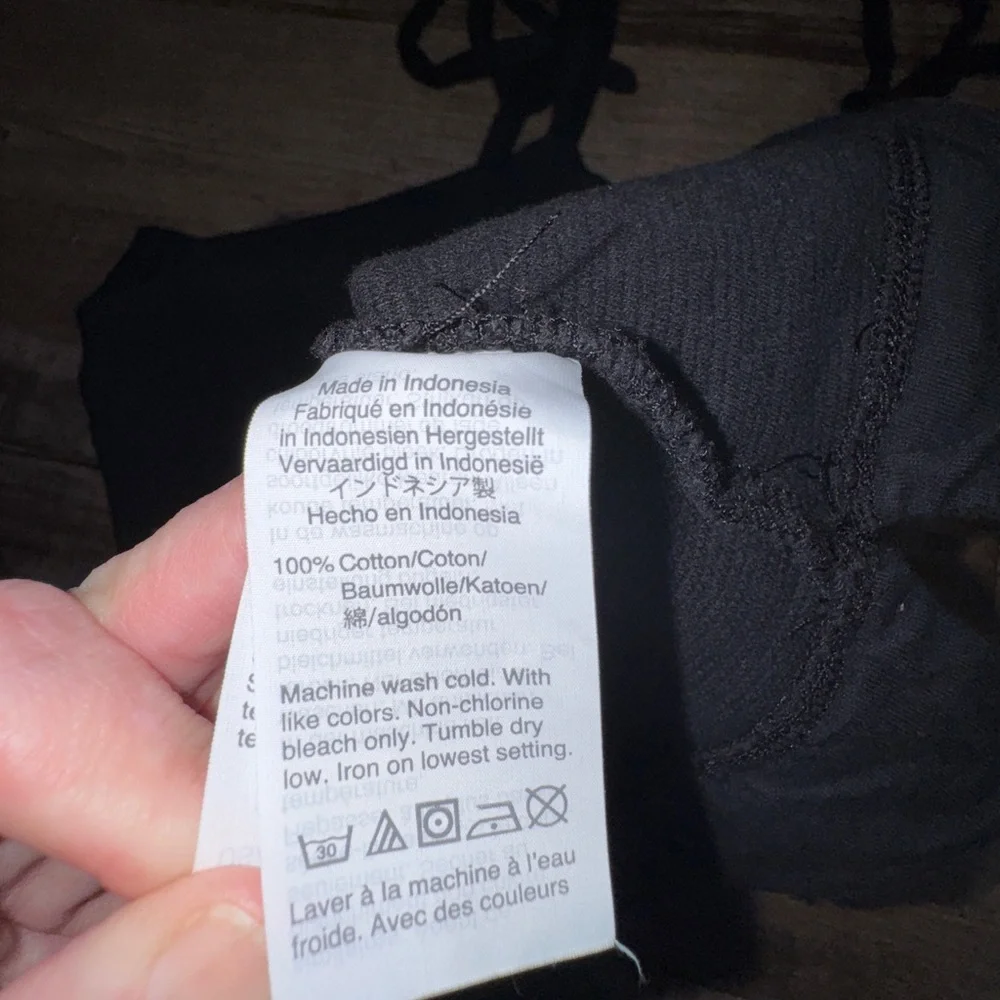 Madewell Texture & Thread Small Black Tie Strap Tank Swing Top - Picture 6 of 9